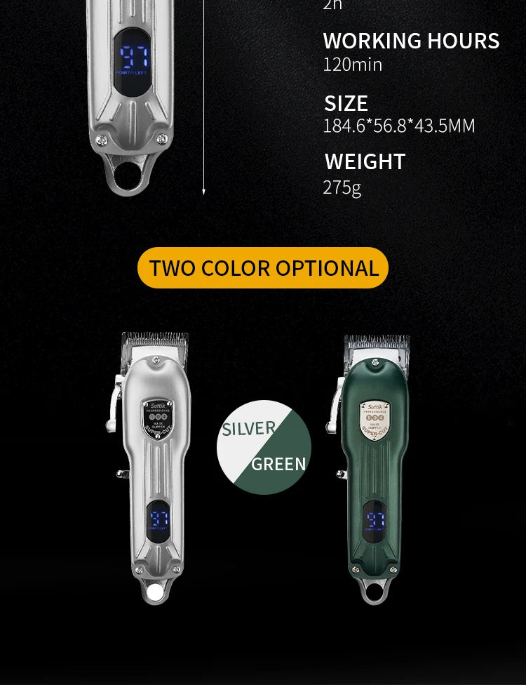 Professional Dog Hair Clipper | Metal Rechargeable Pet Trimmer | Cat Fur Grooming Shaver