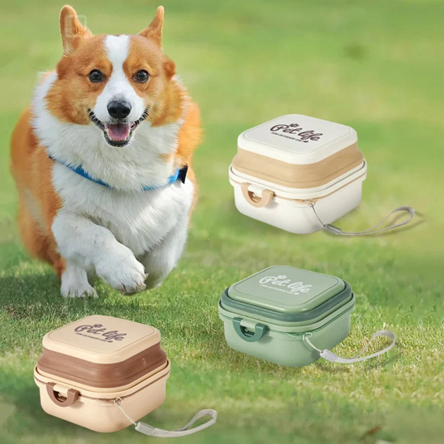 Double Dog Feeder Bowls | Folding Portable Pet Dog Bowls | Outdoor Travel Dog Bowls