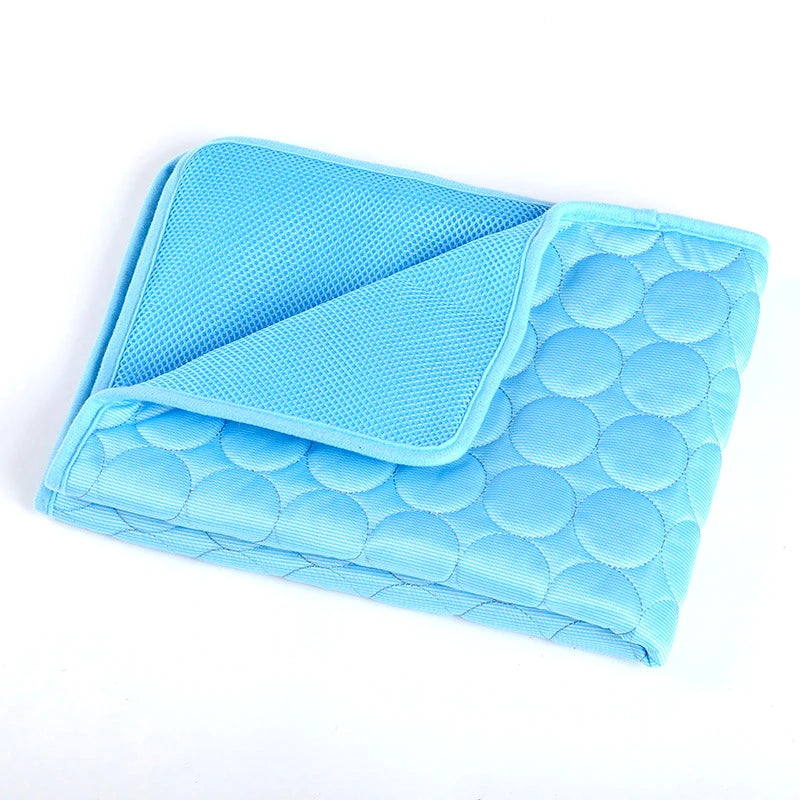 Summer Pet Cooling Mat | Dogs Breathable Ice Blanket | Cats Cold Bed Washable Ice Silk Pads Cushion