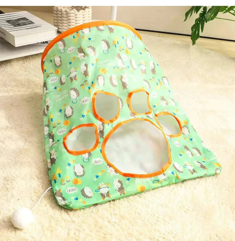 Interactive Cat Toys | Foldable Cat Tunnel Toys | Sounding Pet Toys with Small Fur Balls