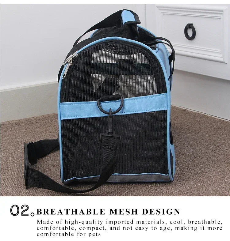 Dog Carrier Bag | Mesh Breathable Cat Carrier Bags | Foldable Pet Handbag