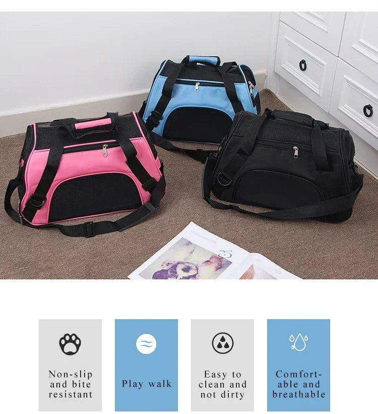 Dog Carrier Bag | Mesh Breathable Cat Carrier Bags | Foldable Pet Handbag