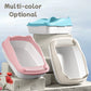 Semi Closed Cat Litter Box | High Side Kitten Tray with Scoop | Anti-Splash Pet Toilet