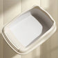 Semi Closed Cat Litter Box | High Side Kitten Tray with Scoop | Anti-Splash Pet Toilet