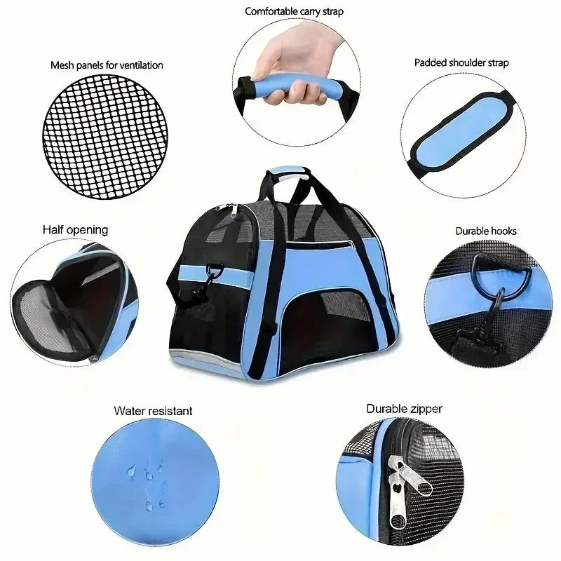 Dog Carrier Bag | Mesh Breathable Cat Carrier Bags | Foldable Pet Handbag