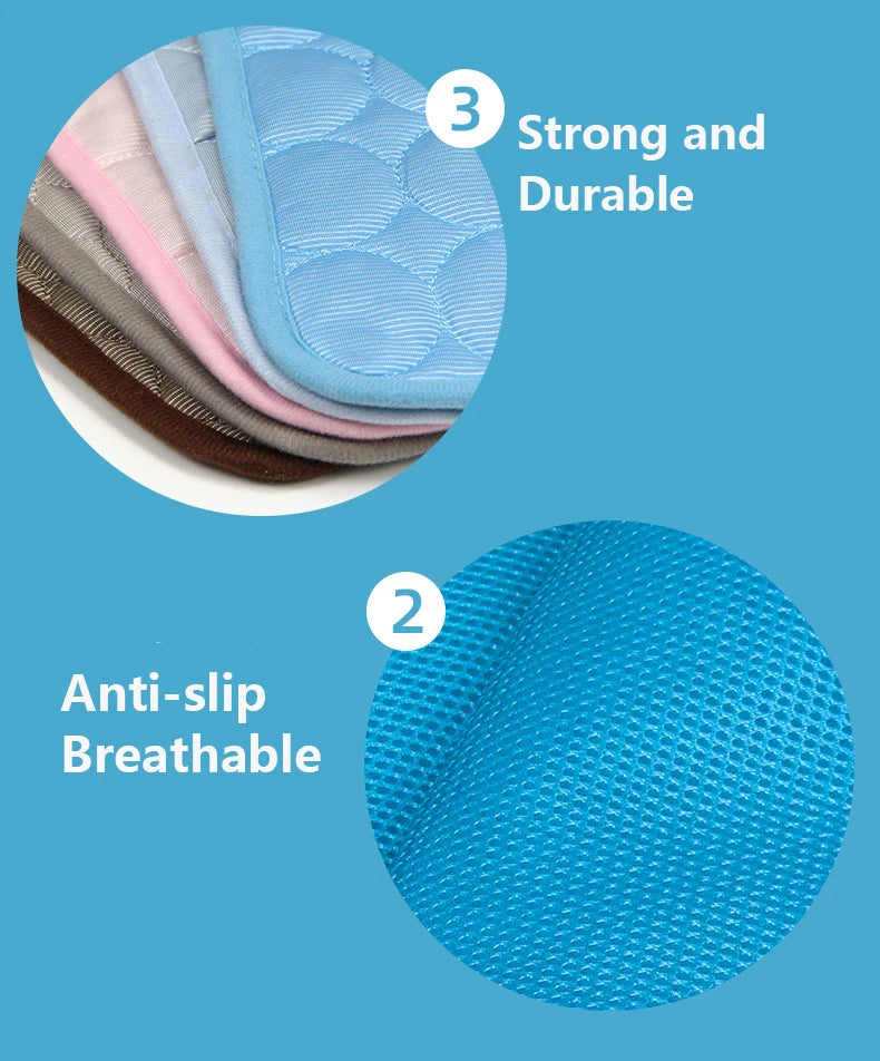 Summer Pet Cooling Mat | Dogs Breathable Ice Blanket | Cats Cold Bed Washable Ice Silk Pads Cushion
