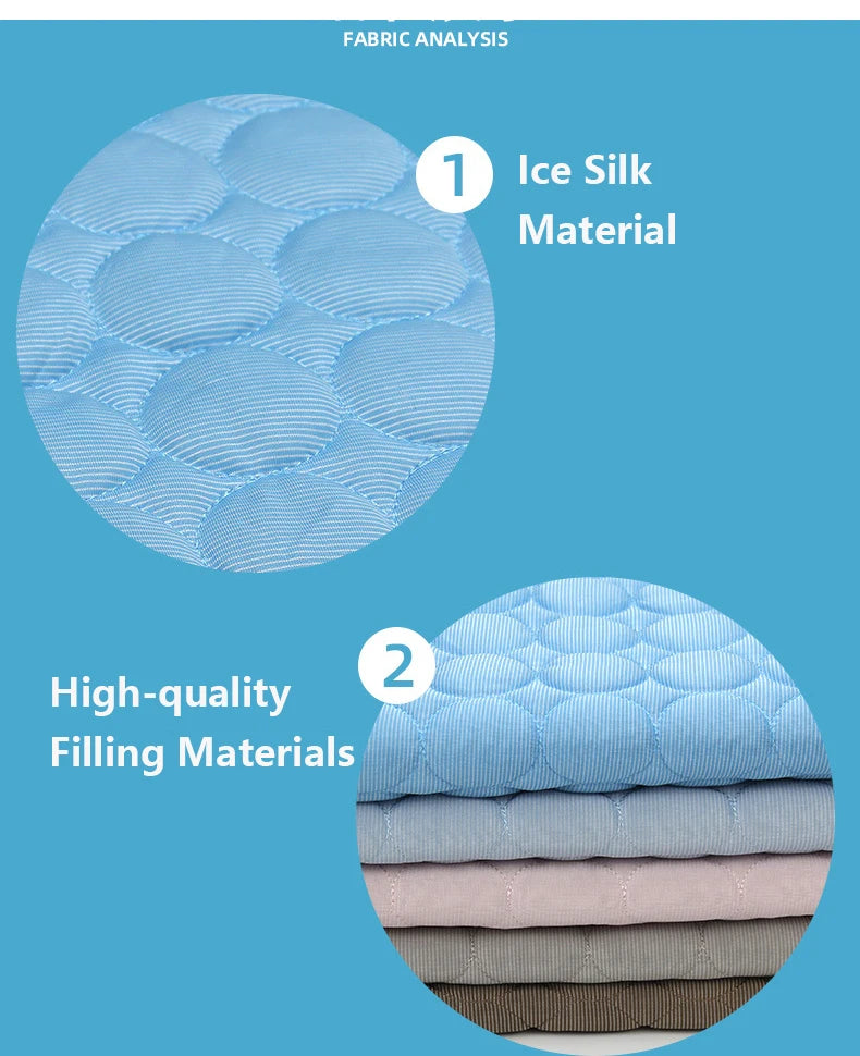 Summer Pet Cooling Mat | Dogs Breathable Ice Blanket | Cats Cold Bed Washable Ice Silk Pads Cushion