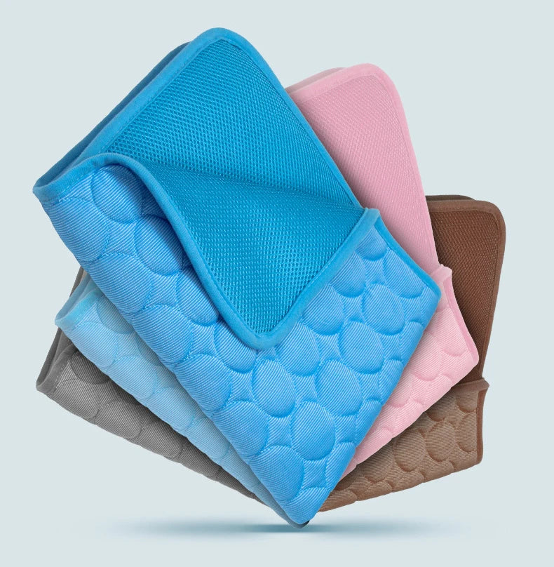 Summer Pet Cooling Mat | Dogs Breathable Ice Blanket | Cats Cold Bed Washable Ice Silk Pads Cushion